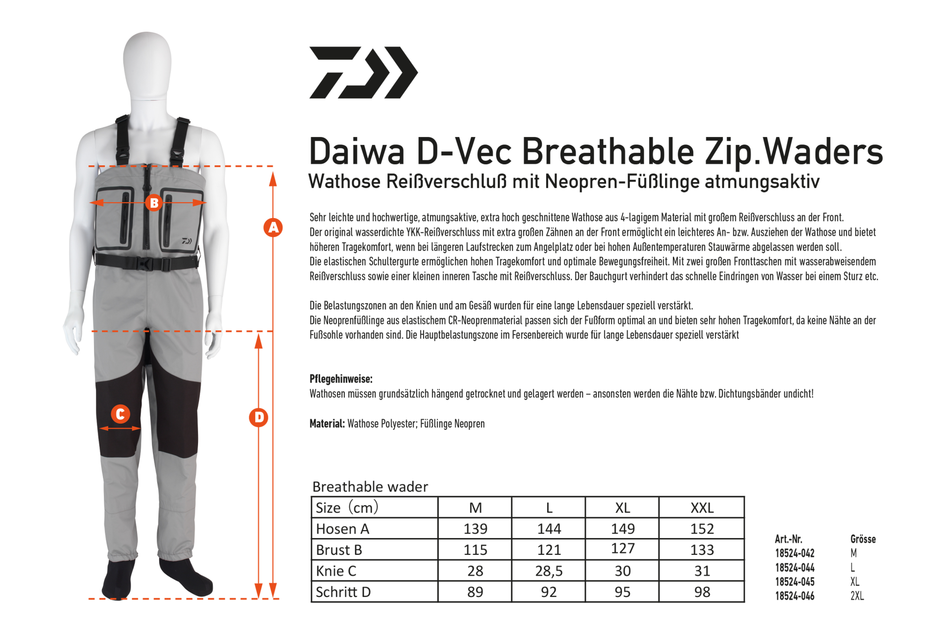 Daiwa D-Vec Breathable Zipped Waders <span>| Waders</span> Daiwa D-Vec Breathable Zipped Waders <span>| Waders</span>
