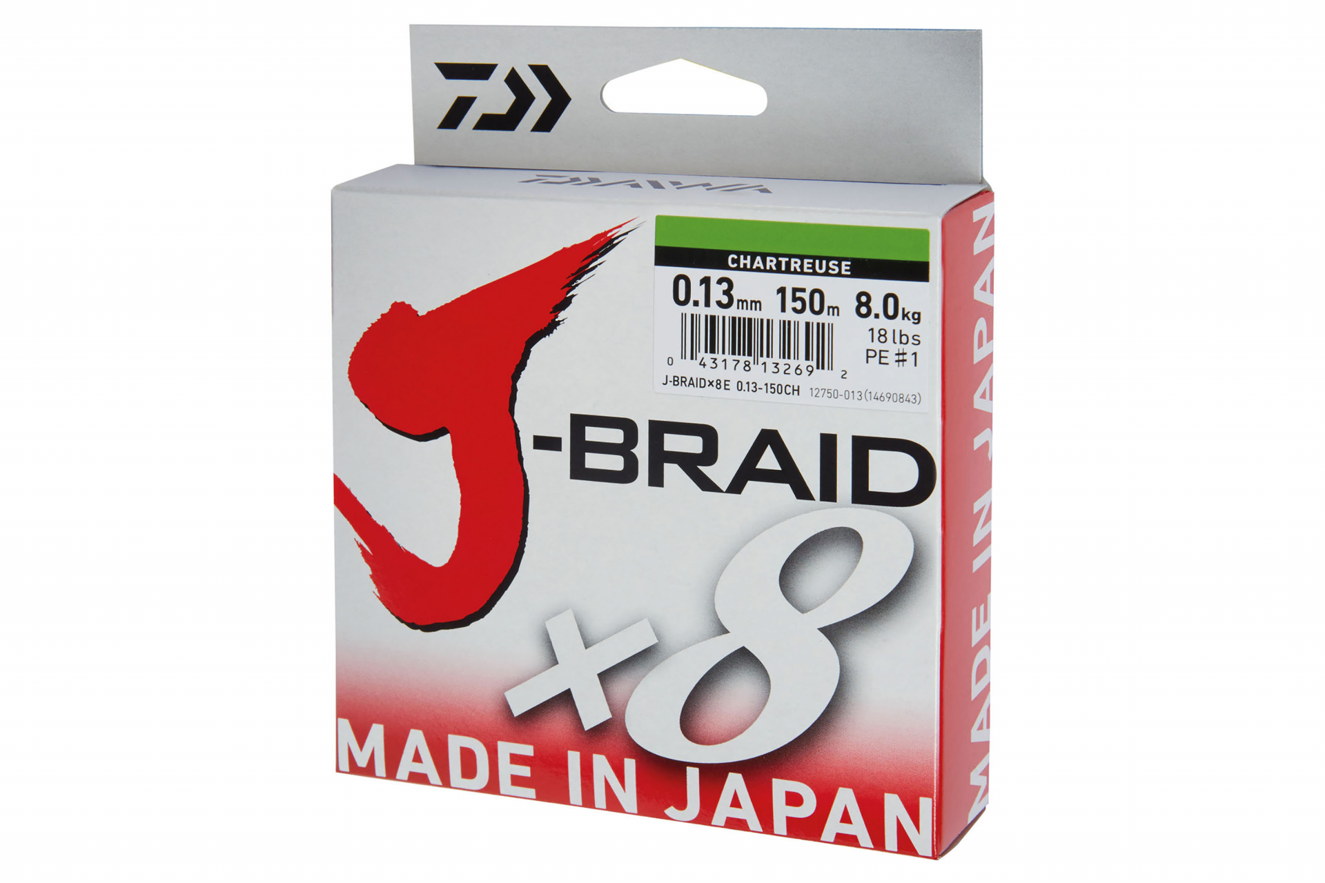 Daiwa J- Braid X8, Multicolor, 0.28 mm, 26.5 kg / 58.0 lbs, 300 m