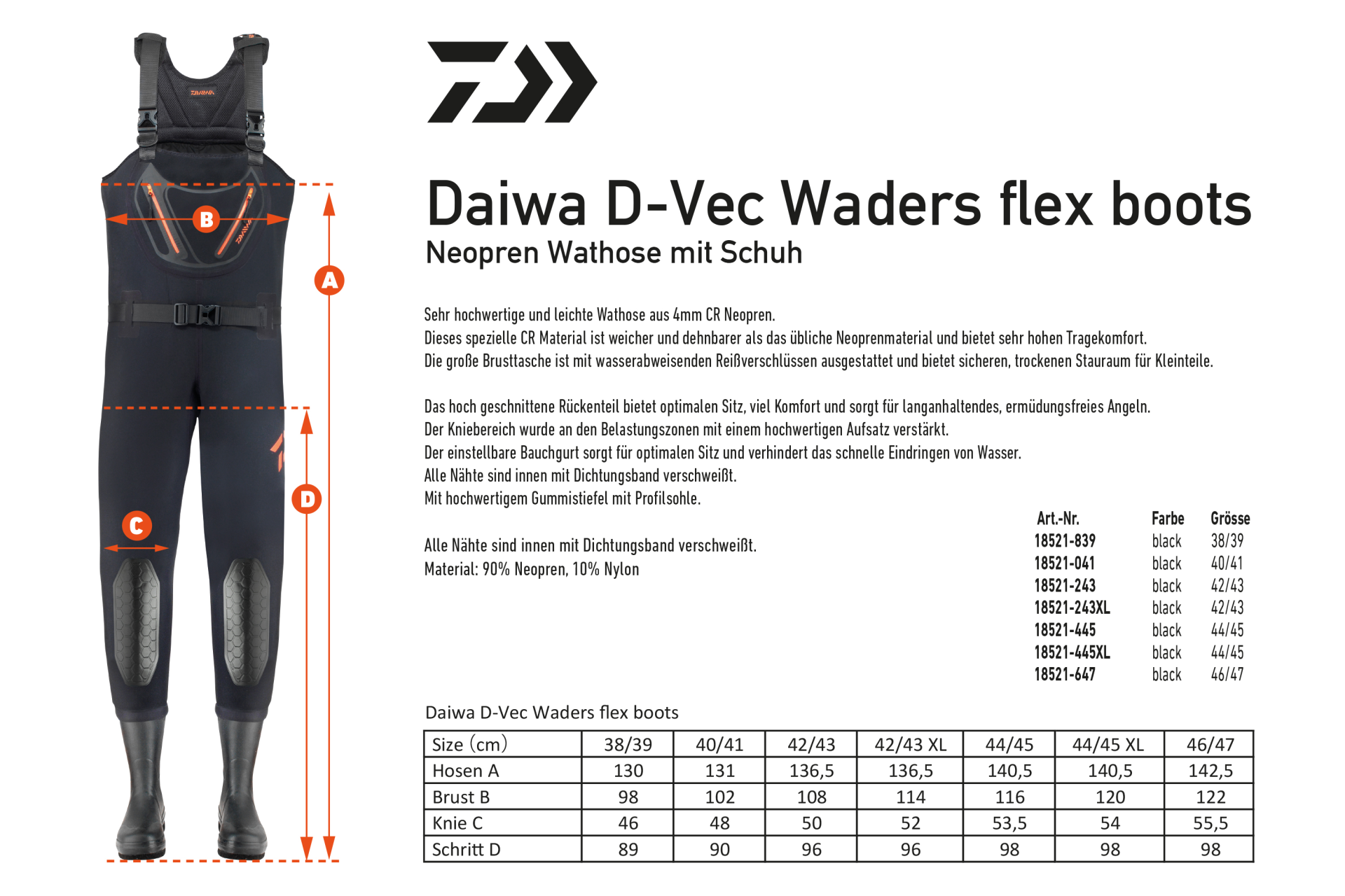 Daiwa D-Vec Waders flex <span>| black</span> Daiwa D-Vec Waders flex <span>| black</span>